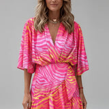 Batwing Tie-Waist Mini Dress