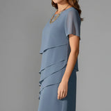 Short Sleeve Layered Front Dress