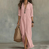 Flowy Long Shirt Dress
