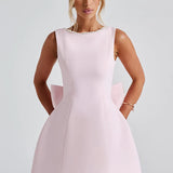 Pearl Bow Mini Dress
