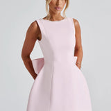 Pearl Bow Mini Dress