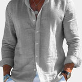 Casual Button-Front Point Collar Shirt