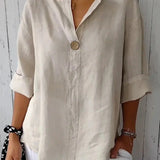 Relaxed One-Button Blouse