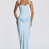 Lace-Up Corset Maxi Dress