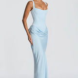Lace-Up Corset Maxi Dress