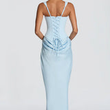 Lace-Up Corset Maxi Dress
