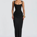 Lace-Up Corset Maxi Dress