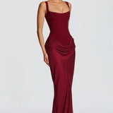 Lace-Up Corset Maxi Dress