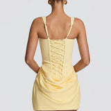 Lace-Up Corset Mini Dress