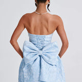 Strapless Bow Mini Dress
