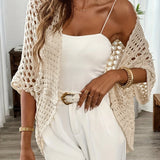 Open-Front Crochet Knit Cardigan