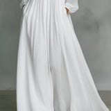 Stand-Up Collar Button-Front Maxi Dress