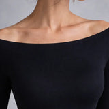 Draped Long-Sleeve Maxi Dress