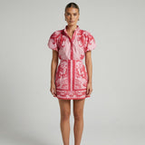 Linen Floral Cocktail Dress