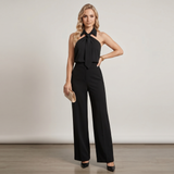Tie Collar Halter Blouse