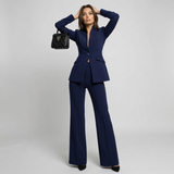 High Collar Blazer Trouser Set