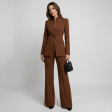 High Collar Blazer Trouser Set