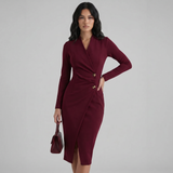 Wrap Buttoned Midi Dress