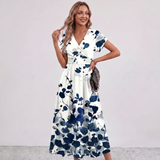 Leila Floral Print Wrap Maxi Dress