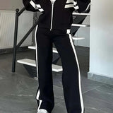 Zip Jacket Two Piece Set