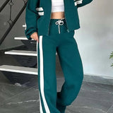 Zip Jacket Two Piece Set
