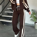 Zip Jacket Two Piece Set