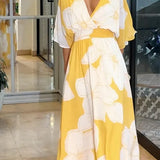 Flutter Sleeve Floral Midi Dress