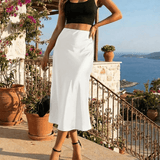 White Luna Midi Skirt