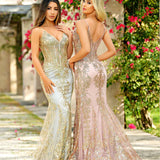 Glitter Floral Corset Mermaid Gown