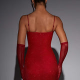 Sparkle Mesh Mini Dress