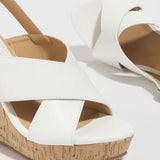 Faux Leather Criss-Cross Wedges