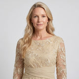 Floral Lace Chiffon Midi Dress