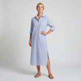 Striped Midi Shirt-Dress