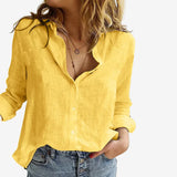 Roll-Tab Button Front Blouse