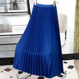 High Waisted Pleated Midi Skirt