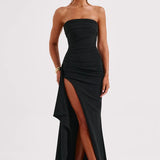 Strapless Ruched Maxi Dress