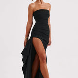 Strapless Drape Maxi Dress