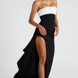Strapless Ruched Maxi Dress