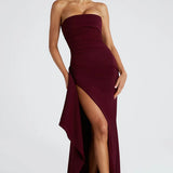 Strapless Ruched Maxi Dress