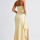 Strapless Ruched Maxi Dress