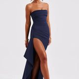Strapless Drape Maxi Dress