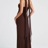 Strapless Ruched Maxi Dress